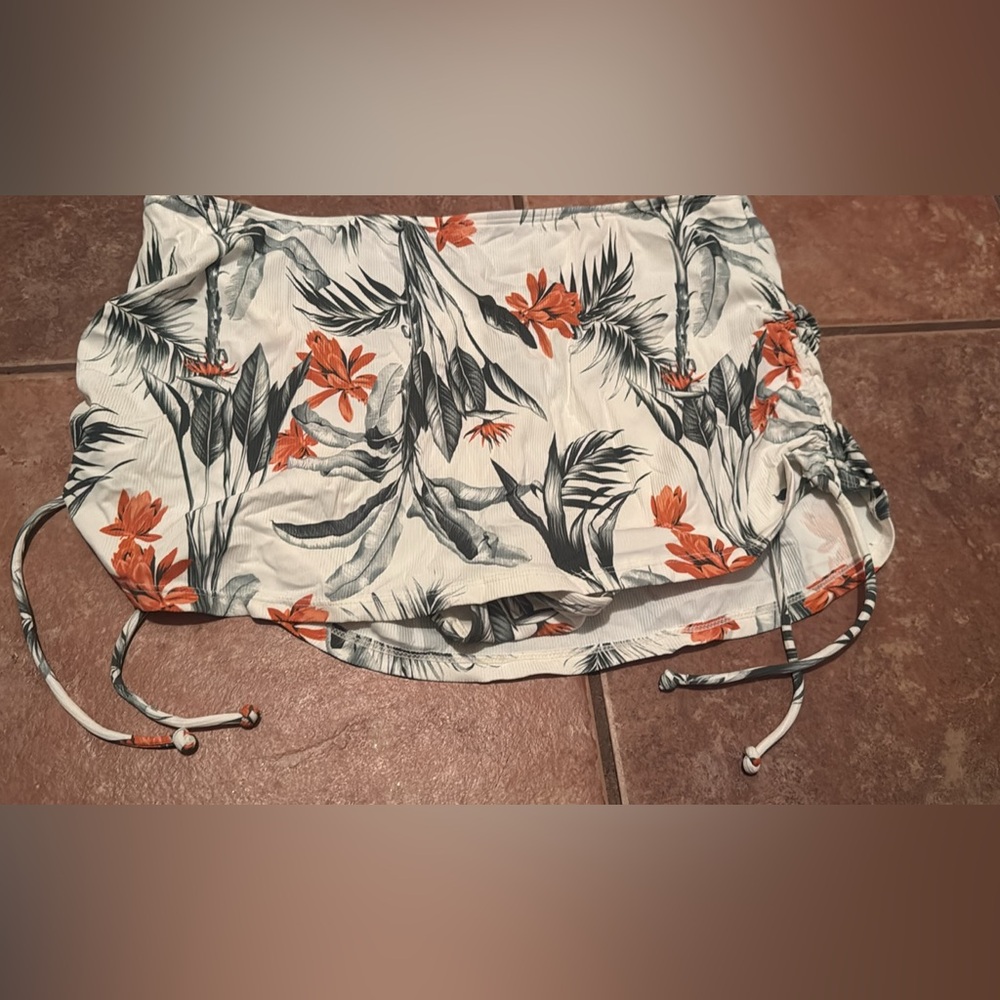 La Vie En Rose Tropical Print Bikini Bottom - Orange and Green